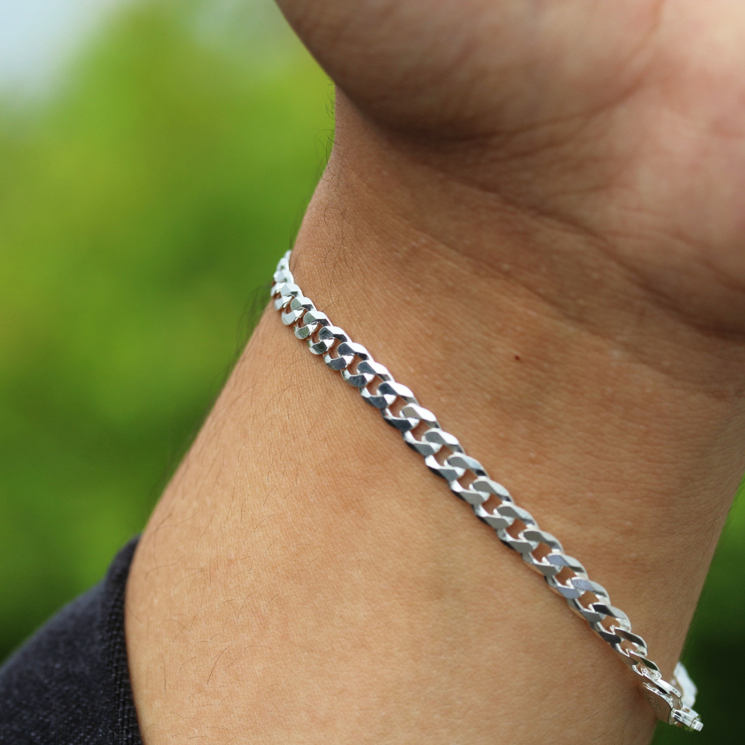 Sterling Silver 925 5mm Mens Bracelet