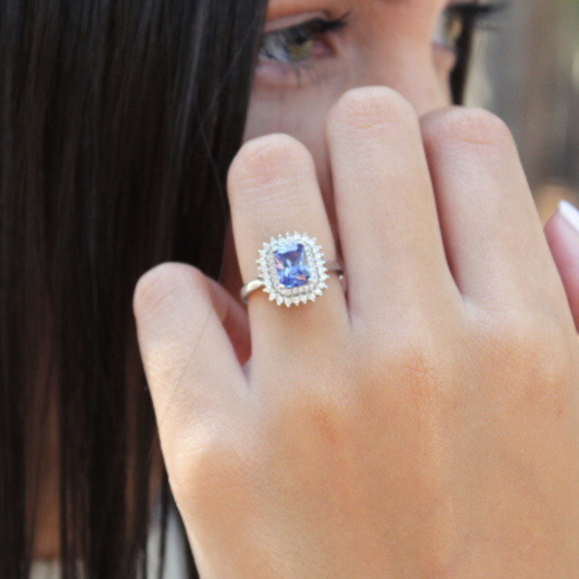 Elif Sterling Silver 925 Tanzanite Ring (RKK0607)