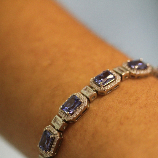 BOLOGNA TANZANITE 925 Sterling Silver Bracelet