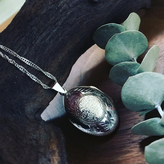 Sterling Silver Ayatul Kursi 925 Pendant - Locket (OVAL/AKL)